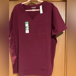 Scrubstar Women's Burgundy V-Neck scrub tops